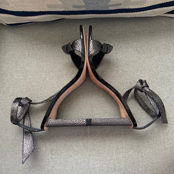 Alexandre Birman clarita 85 square pilar metallic Graphite/black 39.5 NWB - Picture 9 of 10